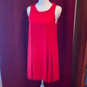 Altar’d State red dress with frayed details